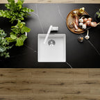Granitna sudopera Blanco Silgranit SUBLINE 400-U + drvena daska - 400x400x190