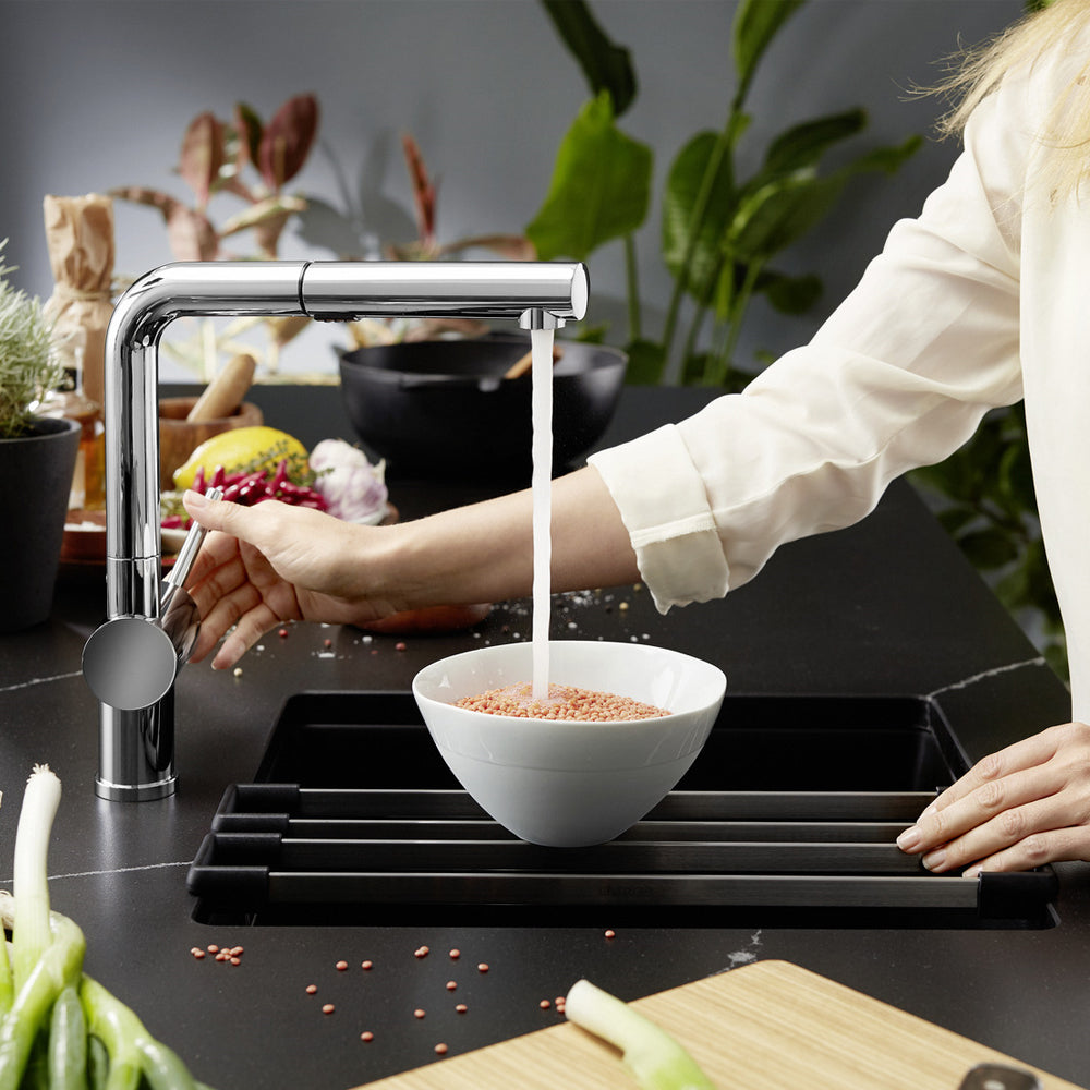 Granitna sudopera Blanco Silgranit SUBLINE 400-U + drvena daska - 400x400x190