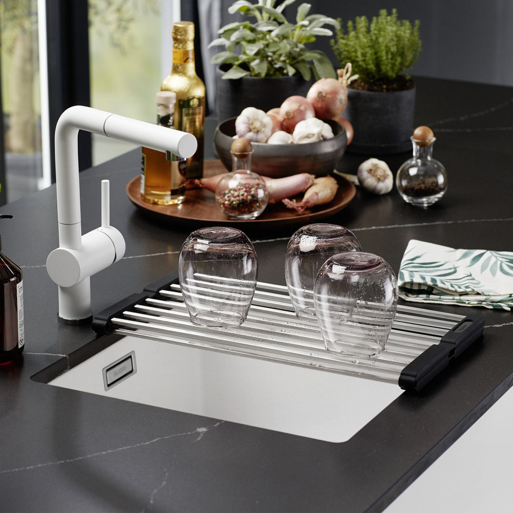 Granitna sudopera Blanco Silgranit SUBLINE 400-U + drvena daska - 400x400x190