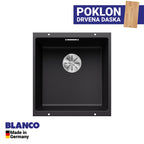 Granitna sudopera Blanco Silgranit SUBLINE 400-U + drvena daska - 400x400x190