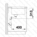 Granitna sudopera Blanco Silgranit SUBLINE 400-U + drvena daska - 400x400x190