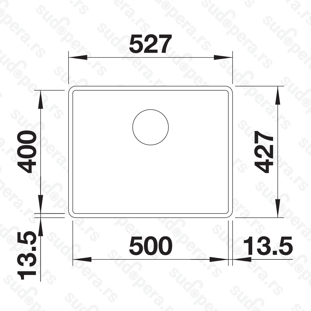 Granitna sudopera Blanco Silgranit SUBLINE 500-F + drvena daska - 527x427x190