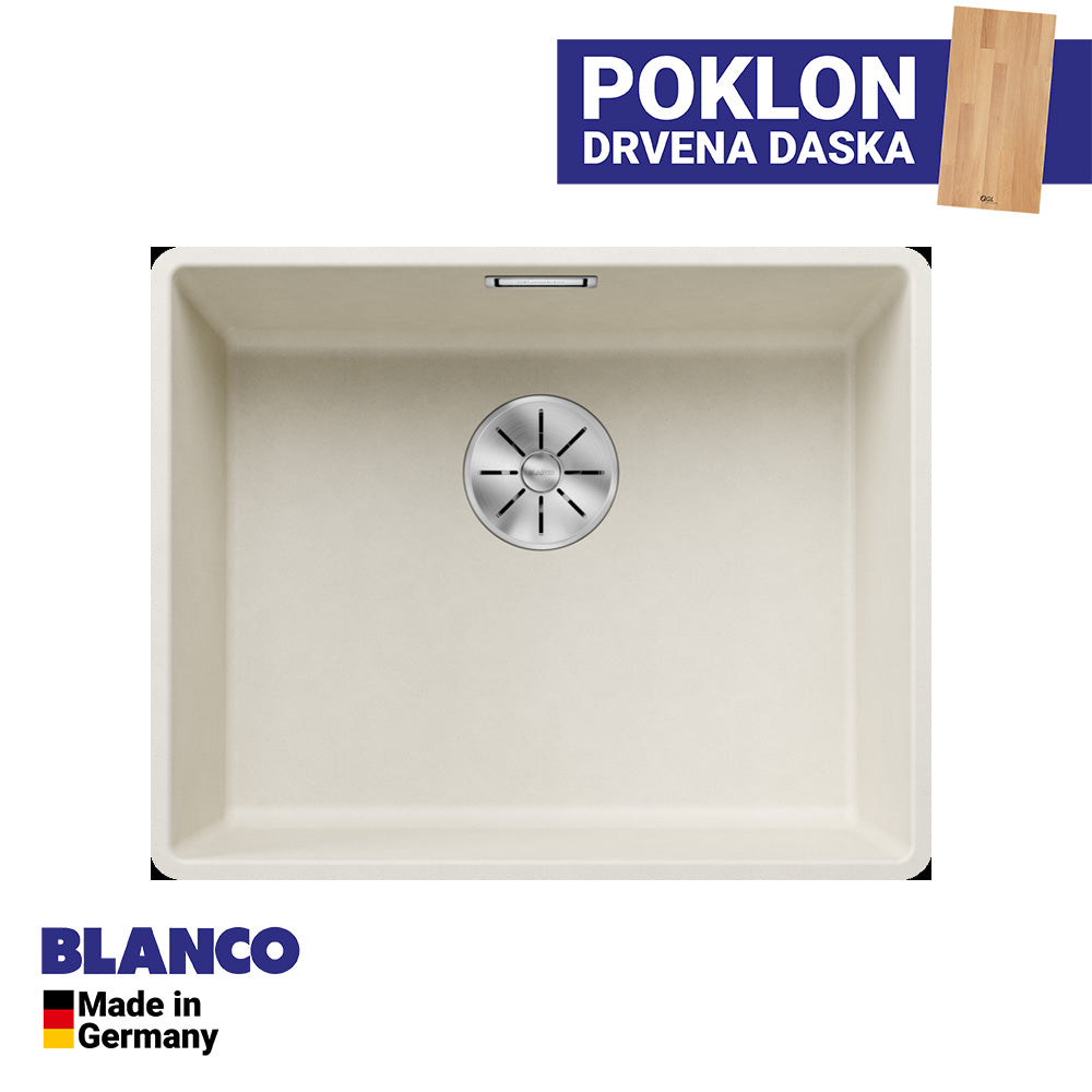 Granitna sudopera Blanco Silgranit SUBLINE 500-F + drvena daska - 527x427x190