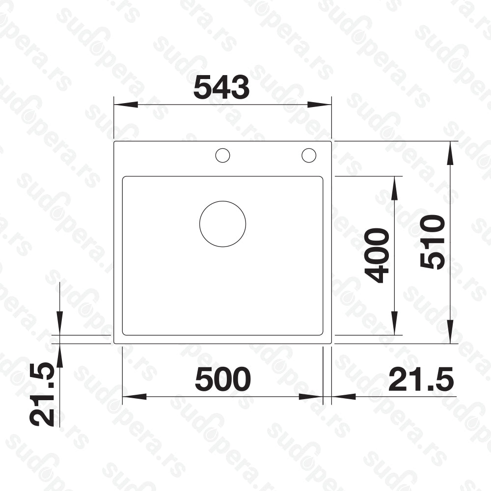 Granitna sudopera Blanco Silgranit SUBLINE 500-IF/A SteelFrame sa podizacem cepa+ drvena daska - 543x510x190