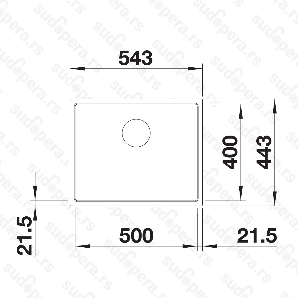 Granitna sudopera Blanco Silgranit SUBLINE 500-IF SteelFrame + drvena daska - 543x443x190