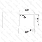 Granitna sudopera Blanco Silgranit SUBLINE 500-IF SteelFrame + drvena daska - 543x443x190