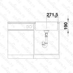 Granitna sudopera Blanco Silgranit SUBLINE 500-IF SteelFrame + drvena daska - 543x443x190