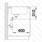 Granitna sudopera Blanco Silgranit SUBLINE 500-IF SteelFrame + drvena daska - 543x443x190