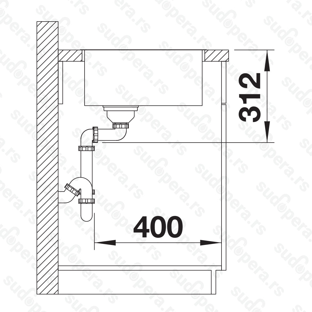 Granitna sudopera Blanco Silgranit SUBLINE 500-IF SteelFrame + drvena daska - 543x443x190