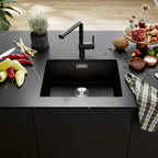 Granitna sudopera Blanco Silgranit SUBLINE 500-U + drvena daska - 500x400x190