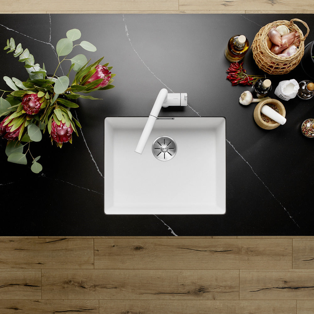 Granitna sudopera Blanco Silgranit SUBLINE 500-U + drvena daska - 500x400x190