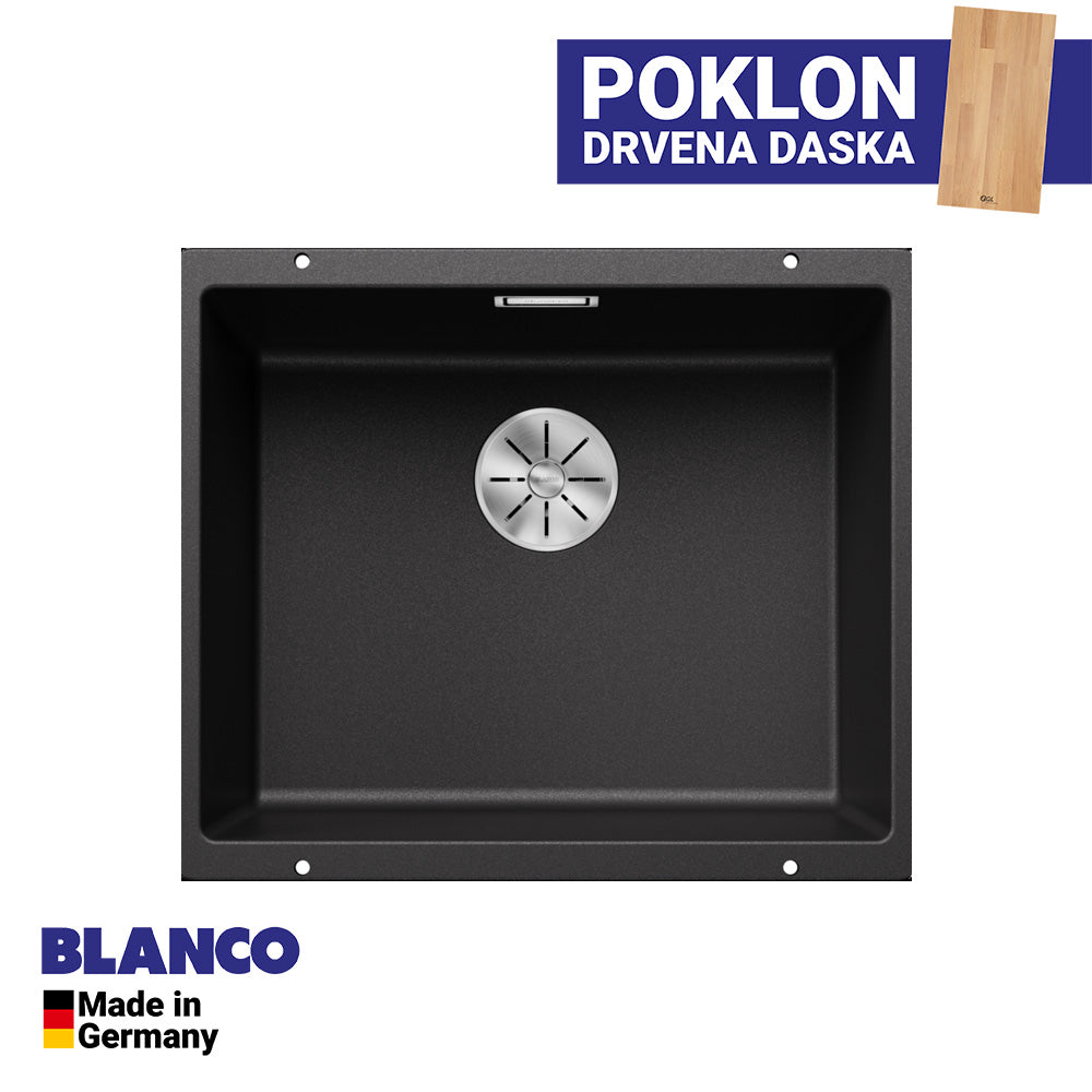 Granitna sudopera Blanco Silgranit SUBLINE 500-U + drvena daska - 500x400x190