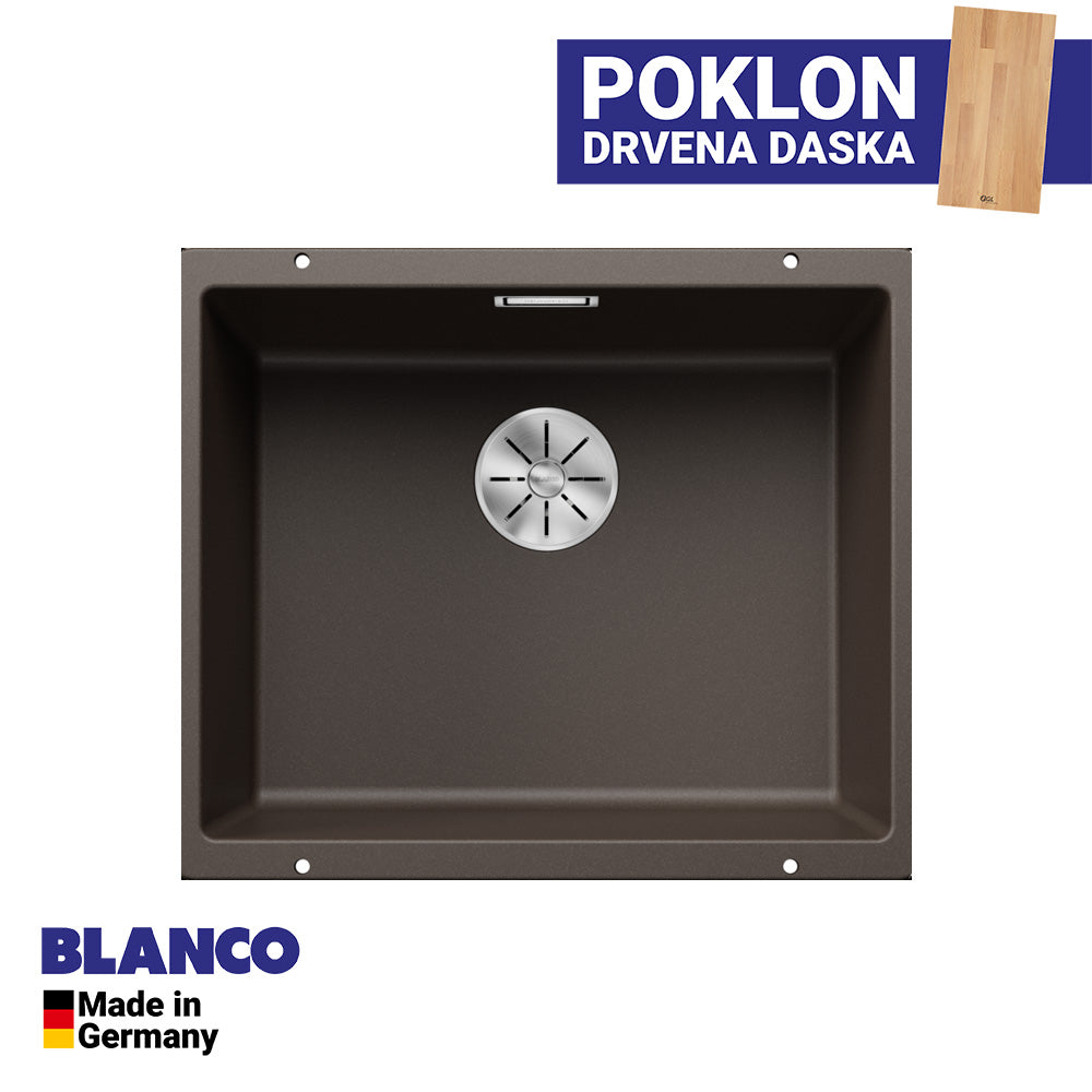 Granitna sudopera Blanco Silgranit SUBLINE 500-U + drvena daska - 500x400x190