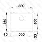 Granitna sudopera Blanco Silgranit SUBLINE 500-U Black edition + drvena daska - 500x400x190