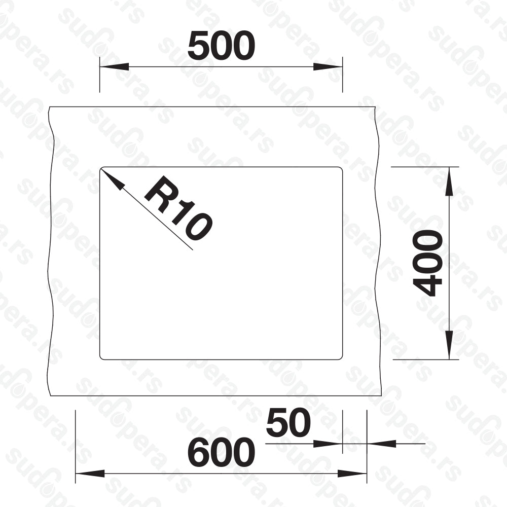 Granitna sudopera Blanco Silgranit SUBLINE 500-U Black edition + drvena daska - 500x400x190