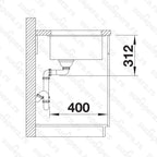 Granitna sudopera Blanco Silgranit SUBLINE 500-U + drvena daska - 500x400x190