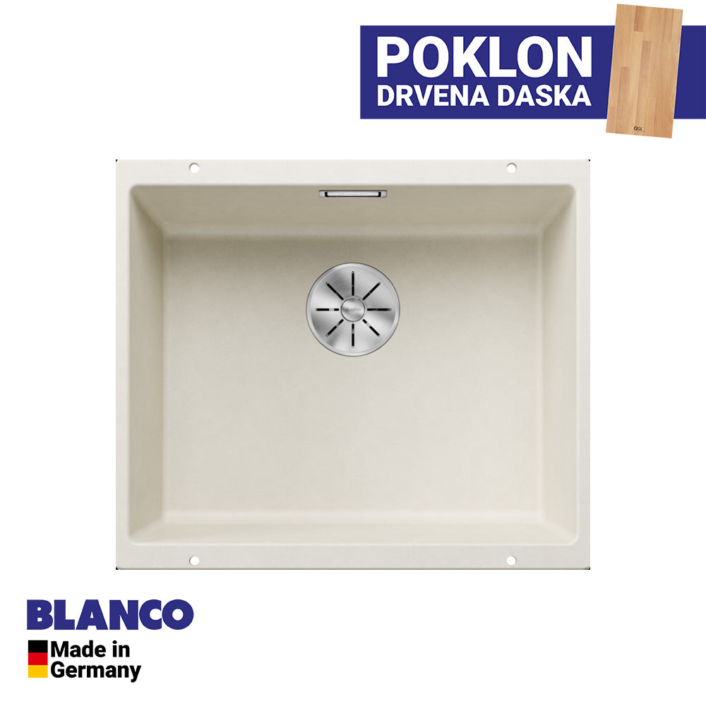 Granitna sudopera Blanco Silgranit SUBLINE 500-U + drvena daska - 500x400x190