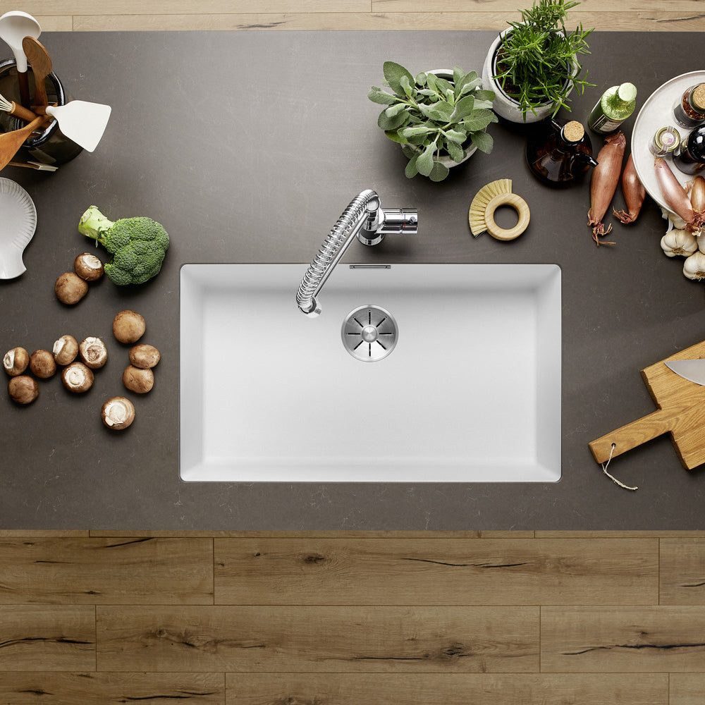Granitna sudopera Blanco Silgranit SUBLINE 700-U + drvena daska - 700x400x190