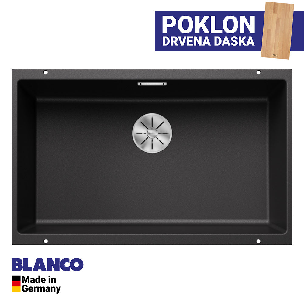 Granitna sudopera Blanco Silgranit SUBLINE 700-U + drvena daska - 700x400x190