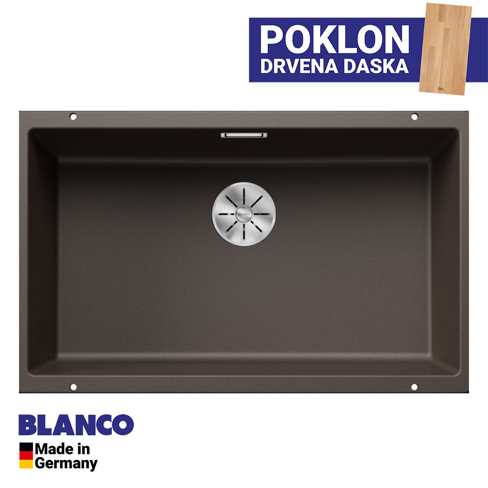 Granitna sudopera Blanco Silgranit SUBLINE 700-U + drvena daska - 700x400x190