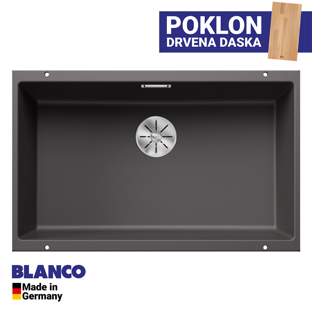Granitna sudopera Blanco Silgranit SUBLINE 700-U + drvena daska - 700x400x190