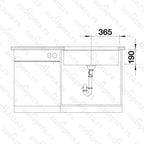 Granitna sudopera Blanco Silgranit SUBLINE 700-U + drvena daska - 700x400x190