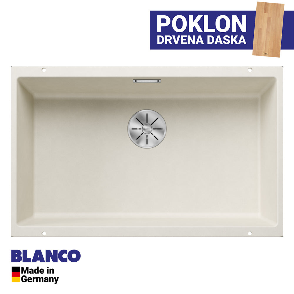 Granitna sudopera Blanco Silgranit SUBLINE 700-U + drvena daska - 700x400x190