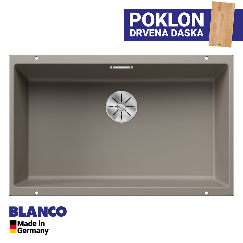 Granitna sudopera Blanco Silgranit SUBLINE 700-U + drvena daska - 700x400x190