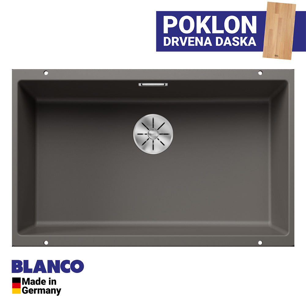 Granitna sudopera Blanco Silgranit SUBLINE 700-U + drvena daska - 700x400x190
