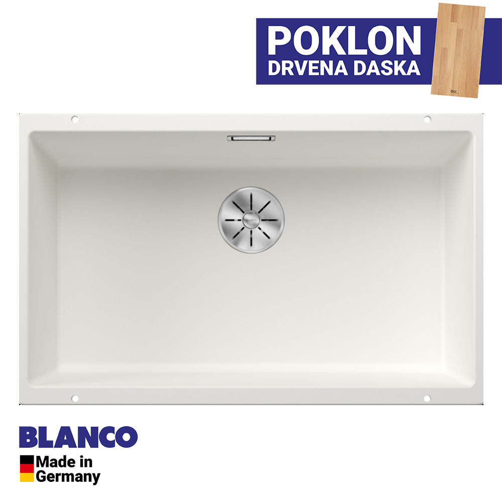 Granitna sudopera Blanco Silgranit SUBLINE 700-U + drvena daska - 700x400x190