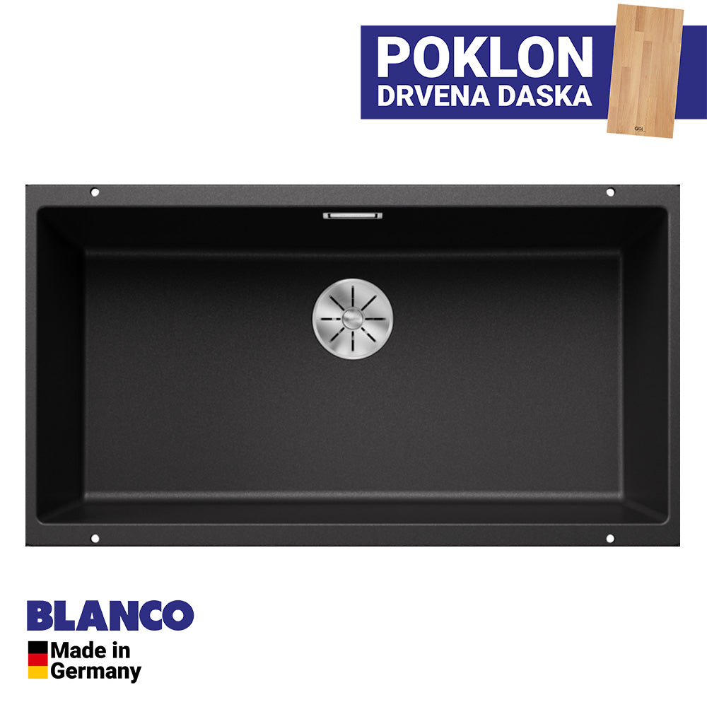Granitna sudopera Blanco Silgranit SUBLINE 800-U + drvena daska - 800x400x220
