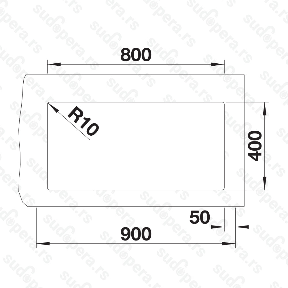Granitna sudopera Blanco Silgranit SUBLINE 800-U + drvena daska - 800x400x220