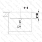 Granitna sudopera Blanco Silgranit SUBLINE 800-U + drvena daska - 800x400x220