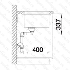 Granitna sudopera Blanco Silgranit SUBLINE 800-U + drvena daska - 800x400x220