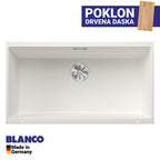 Granitna sudopera Blanco Silgranit SUBLINE 800-U + drvena daska - 800x400x220