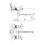 Slavina Rosan NB01101 - BRONTEE zidna donji izliv 200mm