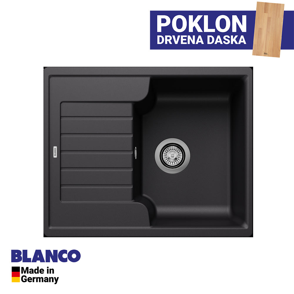 Granitna sudopera Blanco Silgranit ZIA 40 S + drvena daska - 615x500x190