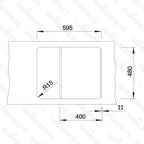 Granitna sudopera Blanco Silgranit ZIA 40 S + drvena daska - 615x500x190