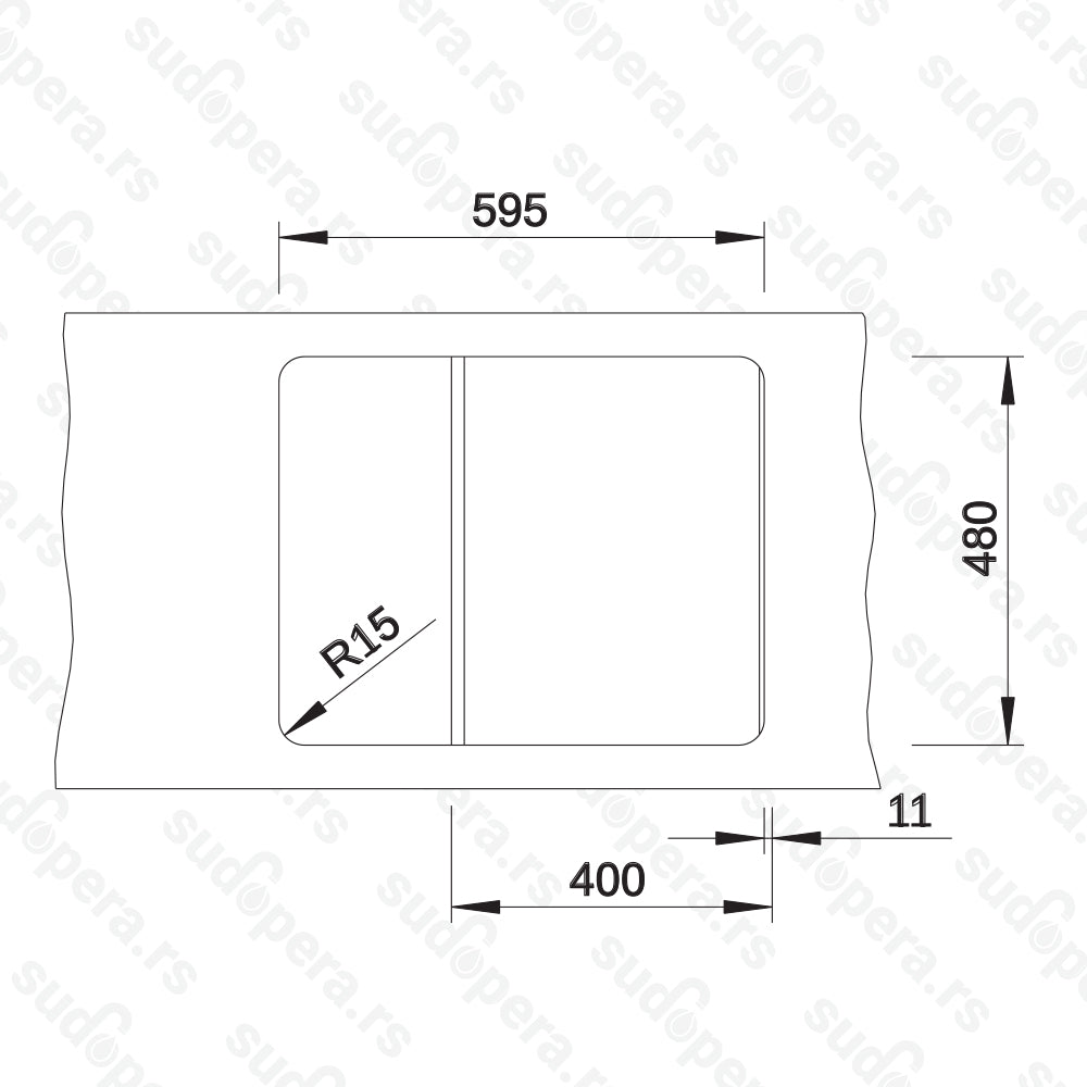 Granitna sudopera Blanco Silgranit ZIA 40 S + drvena daska - 615x500x190