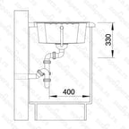 Granitna sudopera Blanco Silgranit ZIA 40 S + drvena daska - 615x500x190