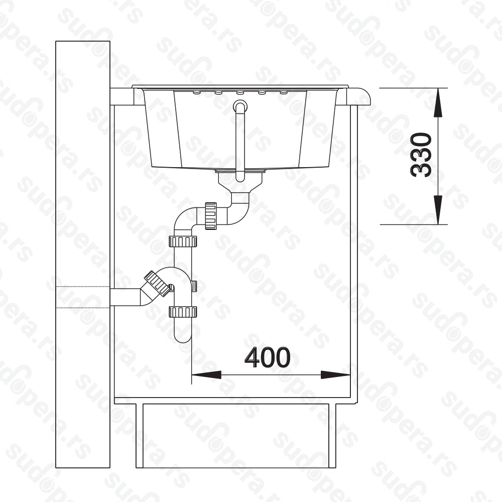 Granitna sudopera Blanco Silgranit ZIA 40 S + drvena daska - 615x500x190