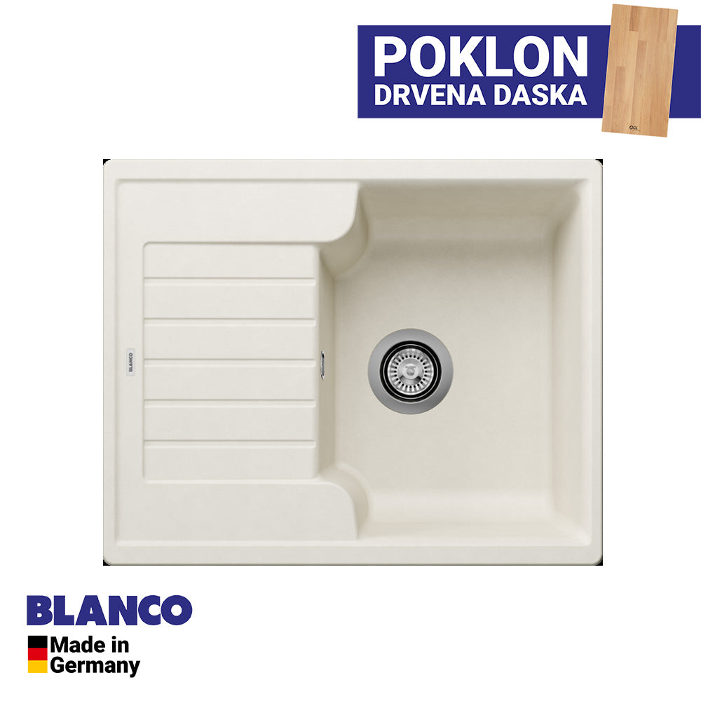 Granitna sudopera Blanco Silgranit ZIA 40 S + drvena daska - 615x500x190