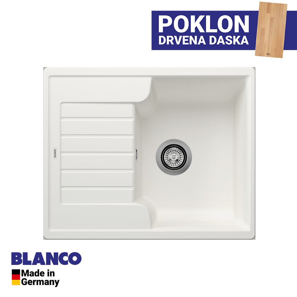 Granitna sudopera Blanco Silgranit ZIA 40 S + drvena daska - 615x500x190