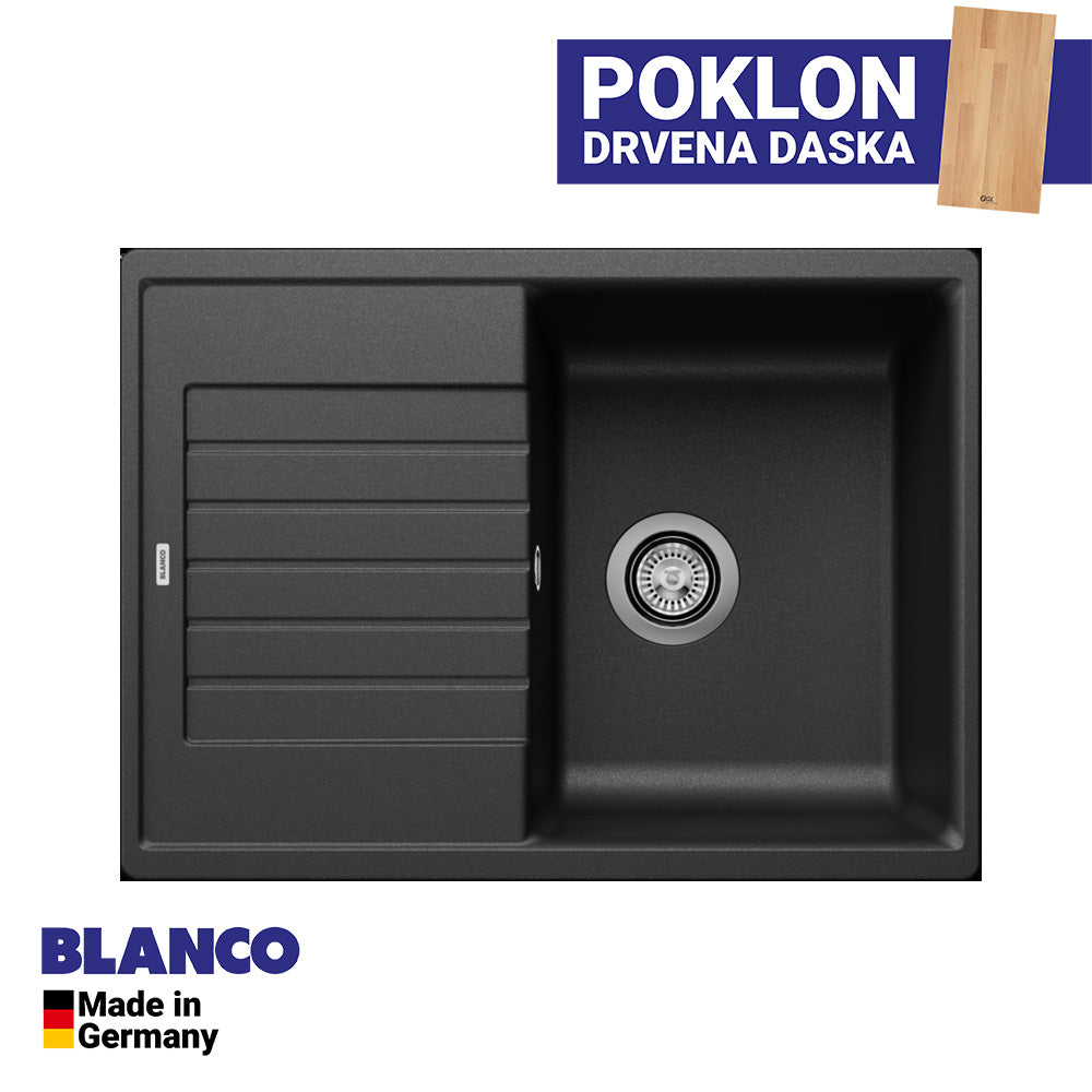 Granitna sudopera Blanco Silgranit ZIA 45 S Compact + drvena daska - 680x500x190