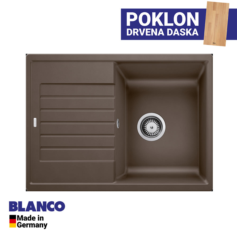 Granitna sudopera Blanco Silgranit ZIA 45 S Compact + drvena daska - 680x500x190