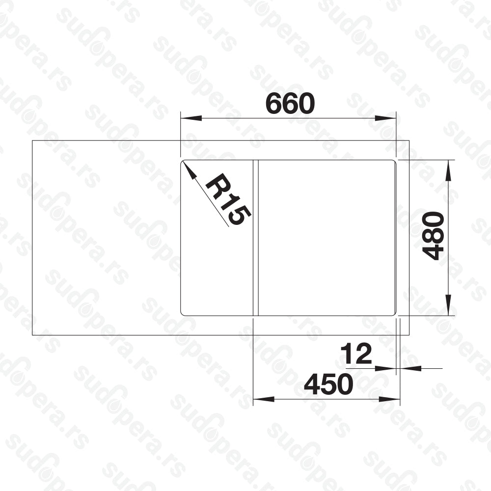 Granitna sudopera Blanco Silgranit ZIA 45 S Compact + drvena daska - 680x500x190