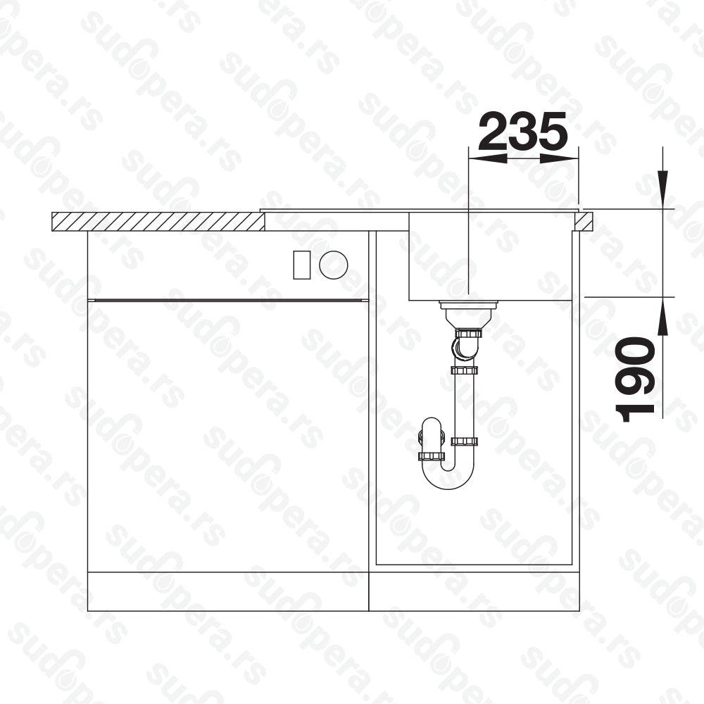 Granitna sudopera Blanco Silgranit ZIA 45 S Compact + drvena daska - 680x500x190