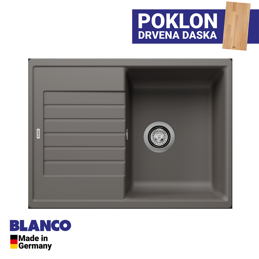 Granitna sudopera Blanco Silgranit ZIA 45 S Compact + drvena daska - 680x500x190