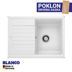 Granitna sudopera Blanco Silgranit ZIA 45 S Compact + drvena daska - 680x500x190