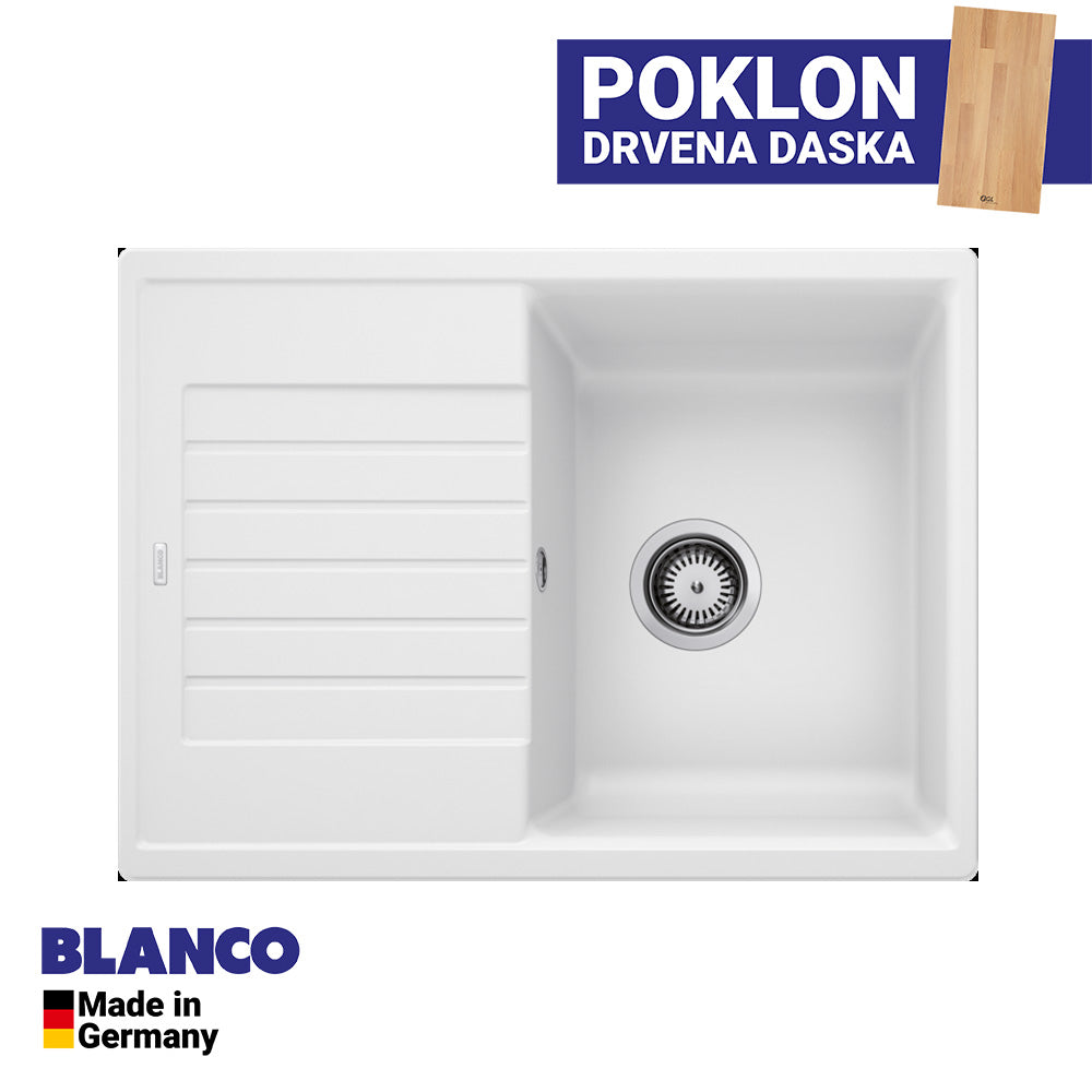 Granitna sudopera Blanco Silgranit ZIA 45 S Compact + drvena daska - 680x500x190